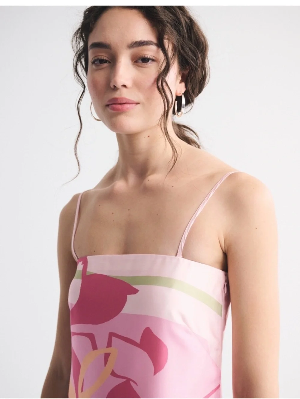 Abercrombie & Fitch Strapless Pink Floral Maxi Dress